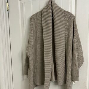 OAK + FORT Beige Shawl Neck Open Cardigan